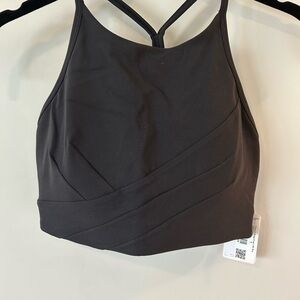 Lululemon Black Flow Y Wrap-Front High Neck Bra size 8